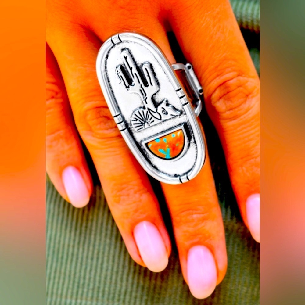 🔥🌵🔥 UNUSUAL❗️ PAPARAZZI “SOUTHWESTERN SKETCH” BROWN RING❗️🌵 - Picture 2 of 4